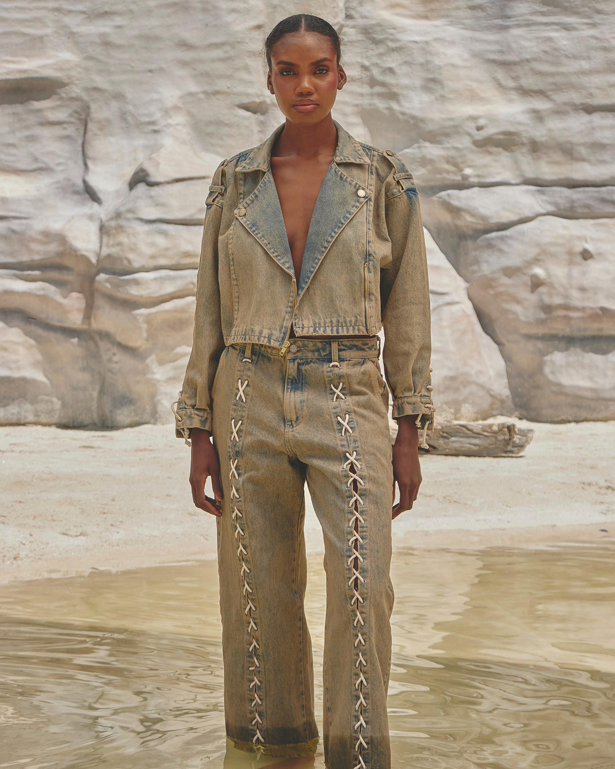 RIPPLE BLUE/ROSE GOLD - JEAN